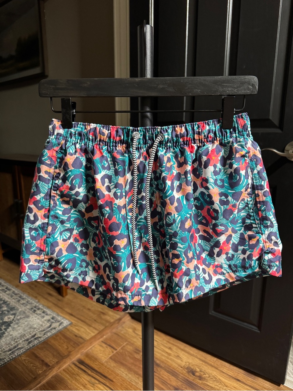 {Boardies} Tropical Cheetal Print Tie Waist Swim Trunks Shorts WSM8